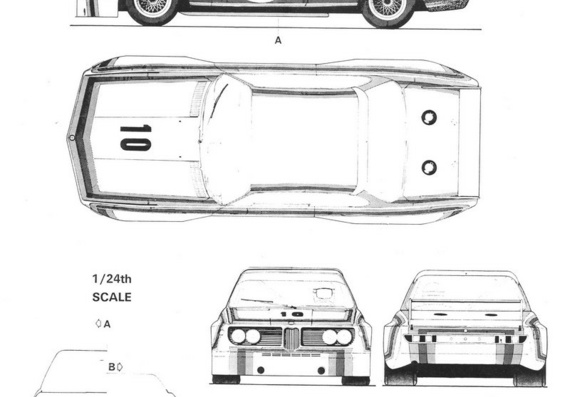 BMW 3.0 CSL E21 (BMW 3.0 SSL E21) - drawings (figures) of the car